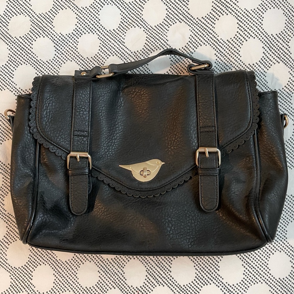 Black Purse with Bird Lock